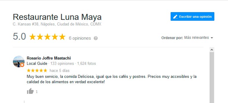 opiniones restaurante luna maya